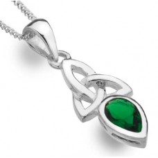 CELTIC TRINITY KNOT  PENDANT SYNTHETIC GREEN